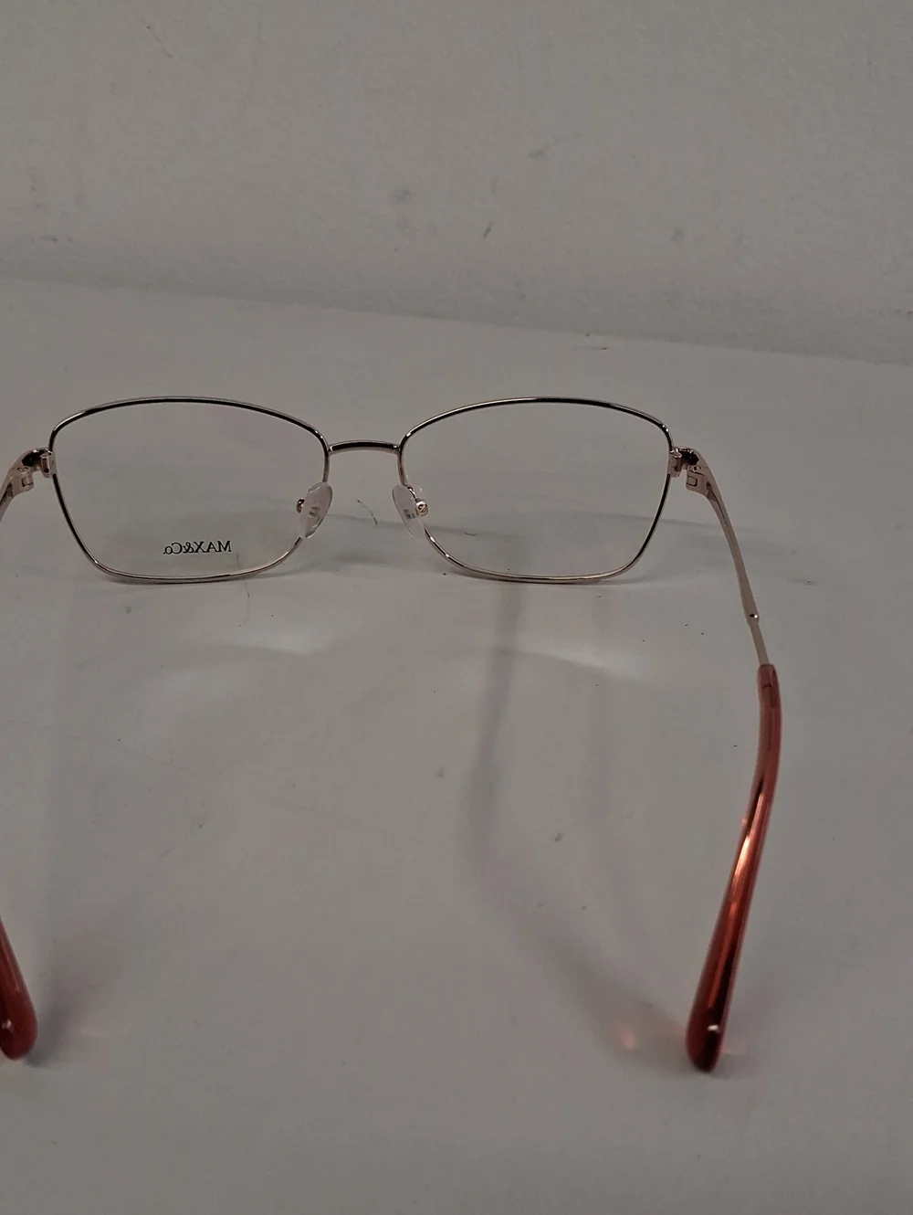 NWOT Rxable Women's Max & Co. MO5056 028 Rose Gold Rectangle Eyeglass Frames